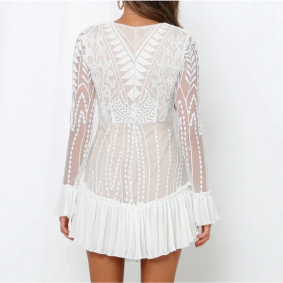 SOLD Saints & secrets white lace boho mini dress - Picture 2 of 5